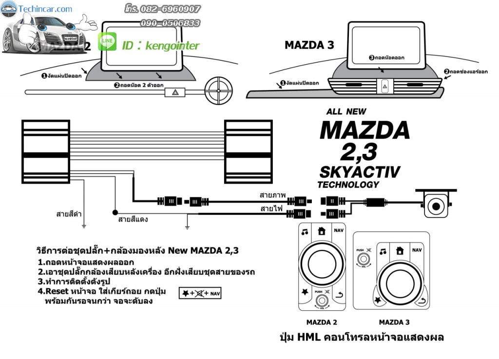 กล้องมองหลัง Mazda2 , 3 Skyactiv 2015