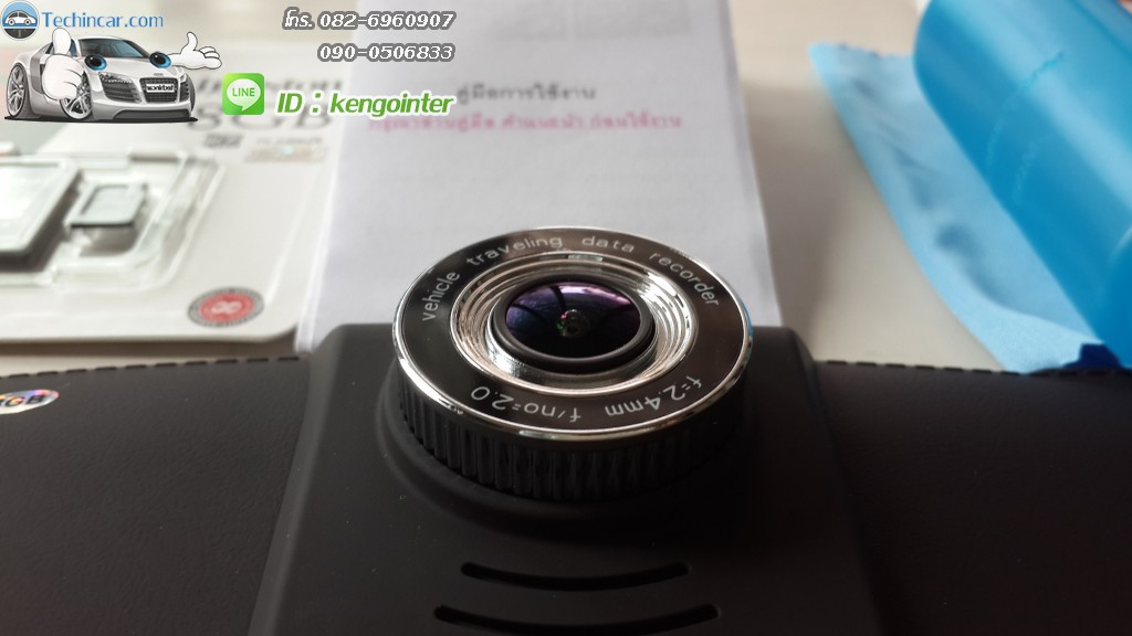GPSM515 นำทาง มีกล้องหน้า ตะเข็บเย็บหนัง สีดำ