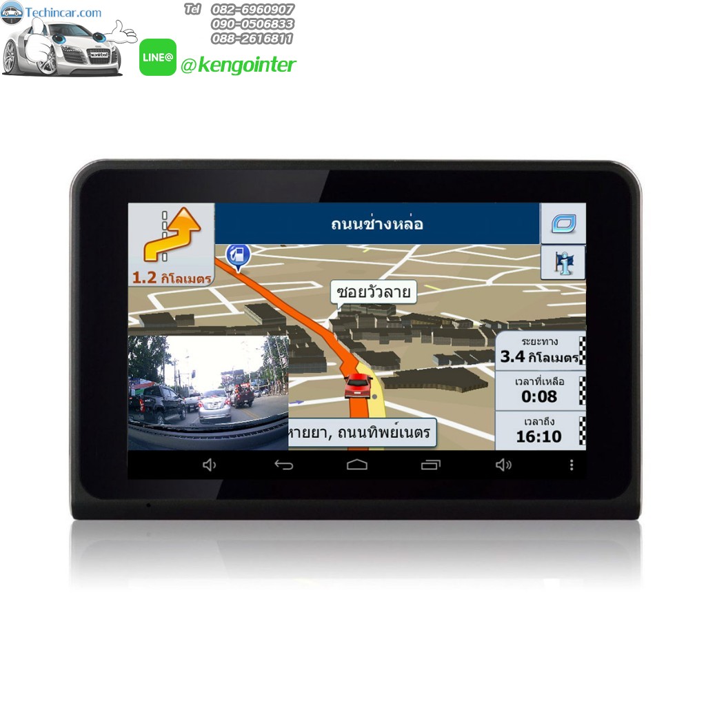 GPSนำทางติดรถยนต์ มีกล้องบันทึก GT888 Techincar.com